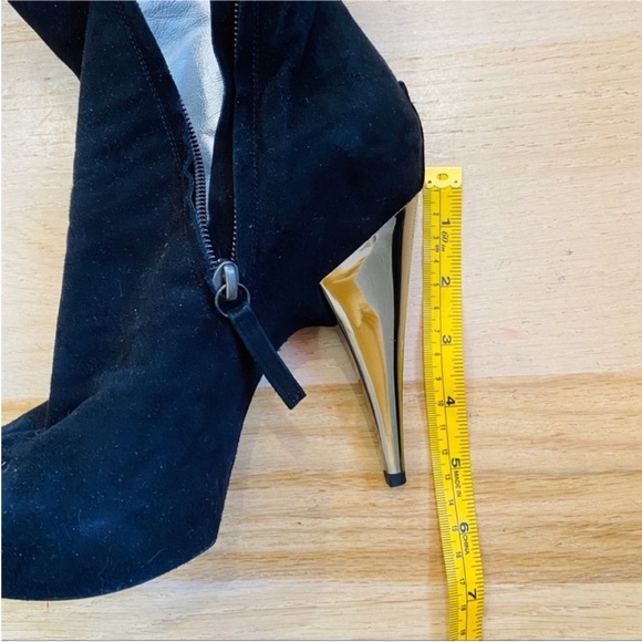 Giuseppe Zanotti black with silver heels hidden platform bootie EUC - Picture 7 of 8